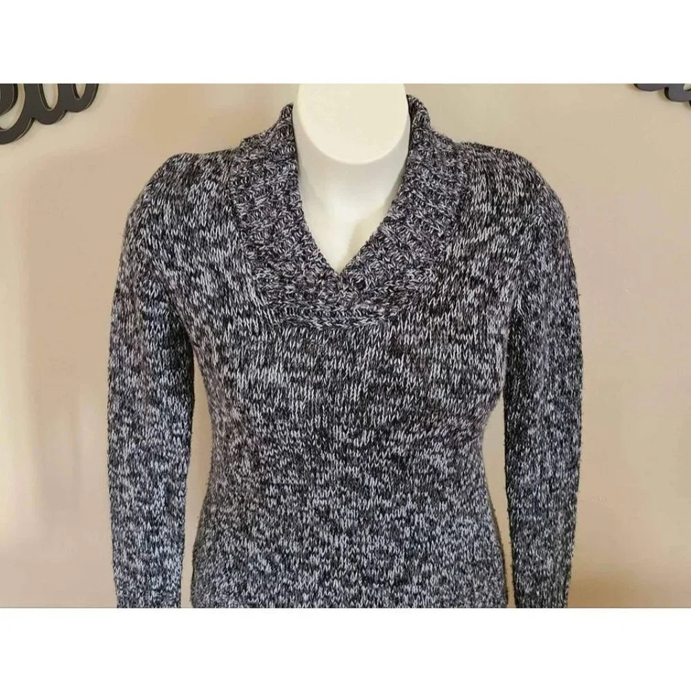 Relativity Shades of Grey Collared Neck Long Sleeve Pullover Sweater Size Large - Picture 2 of 4